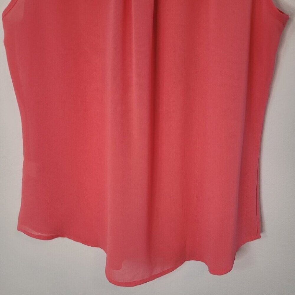 💘MINE Coral Lace Shoulder Lightweight Sleeveless Blouse Size Medium - Picture 7 of 9